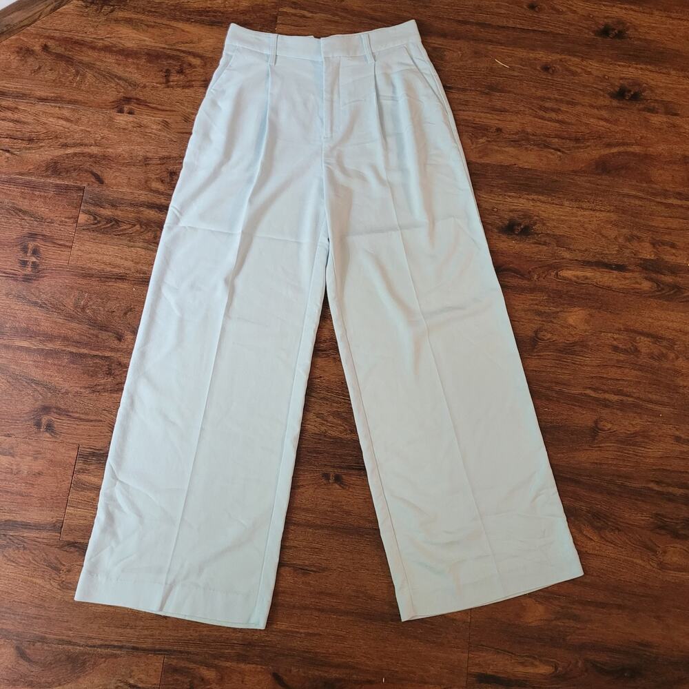 House of Harlow 1960 Light Blue Flowy Pleated Trouser Pants Sz 6 Preppy Academia